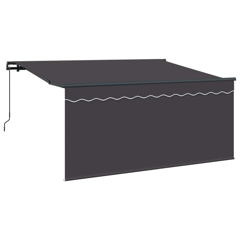 Markiza zwijana Paski Antracyt 300 x 200 cm tkanina