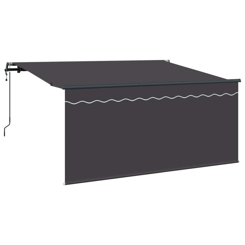 Markiza zwijana Paski Antracyt 300 x 200 cm tkanina