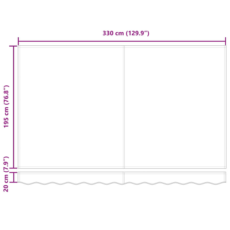 Markiza zwijana Kremowy 350 x 200 cm tkanina