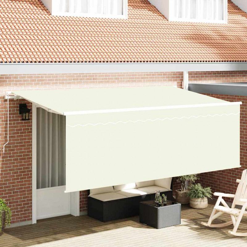 Markiza z Żaluzją Kremowy 350 x 200 x 120 cm Tkanina i Metal