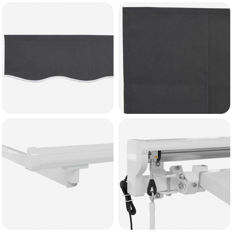 Markiza zwijana Antracyt 350 x 200 cm Poliester i aluminium