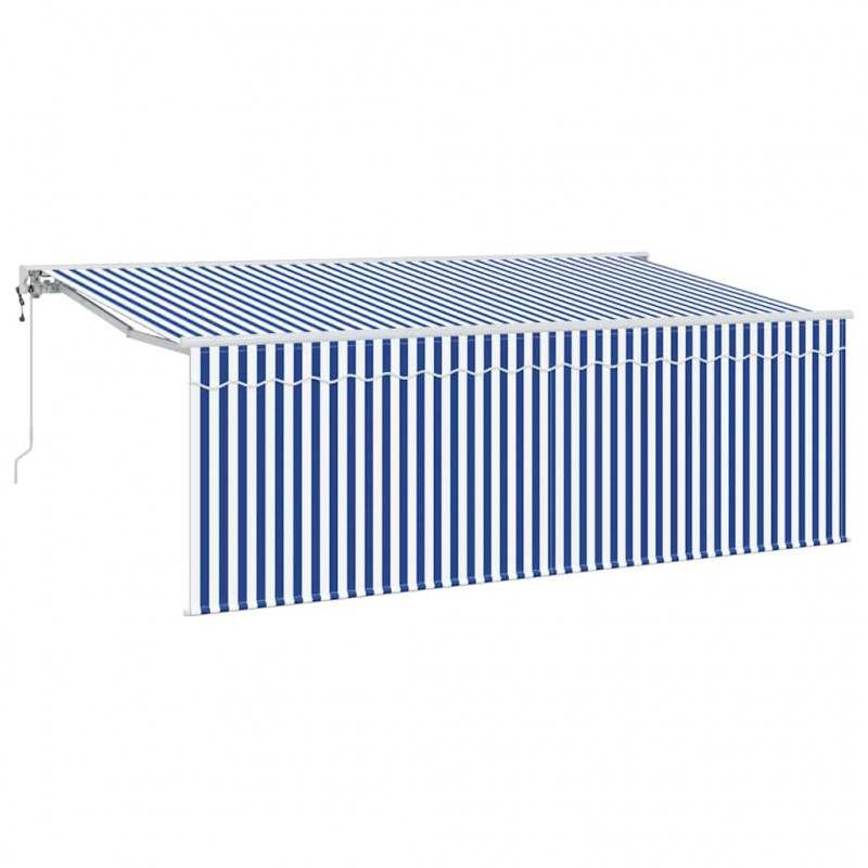 Markiza zwijana Niebieski i biały 400 x 200 cm