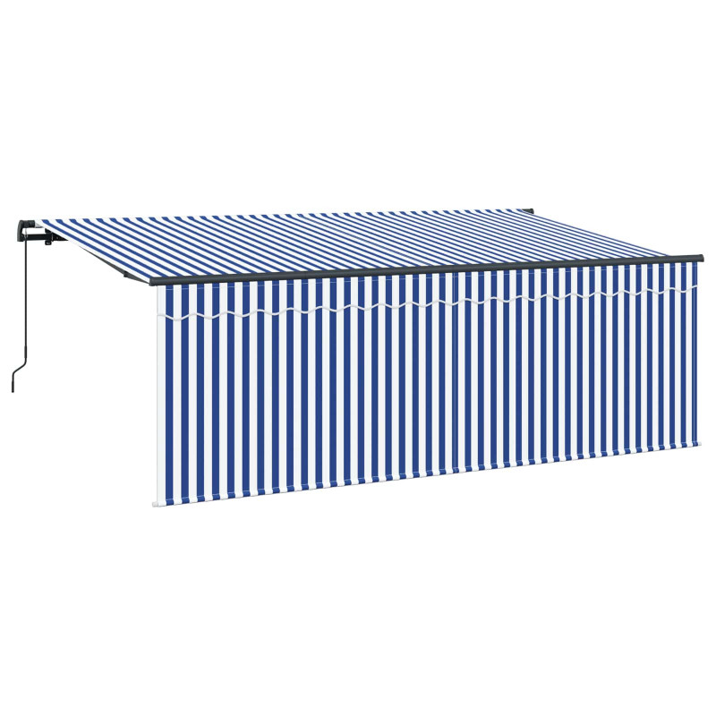 Markiza zwijana Niebieski i biały 400 x 200 cm