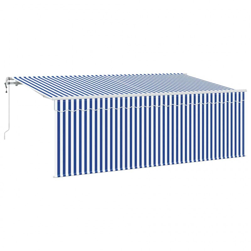 Markiza zwijana Niebieski i biały 400 x 200 cm