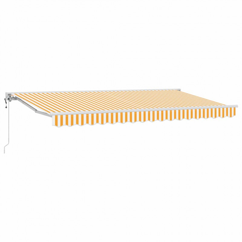 Rama markizy Żółty i Biały 400 x 200 cm Poliester z powłoką PU
