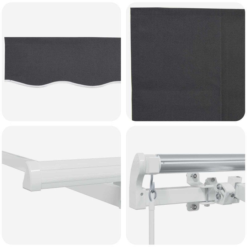 Markiza zwijana Antracyt 400 x 200 cm Poliester i aluminium