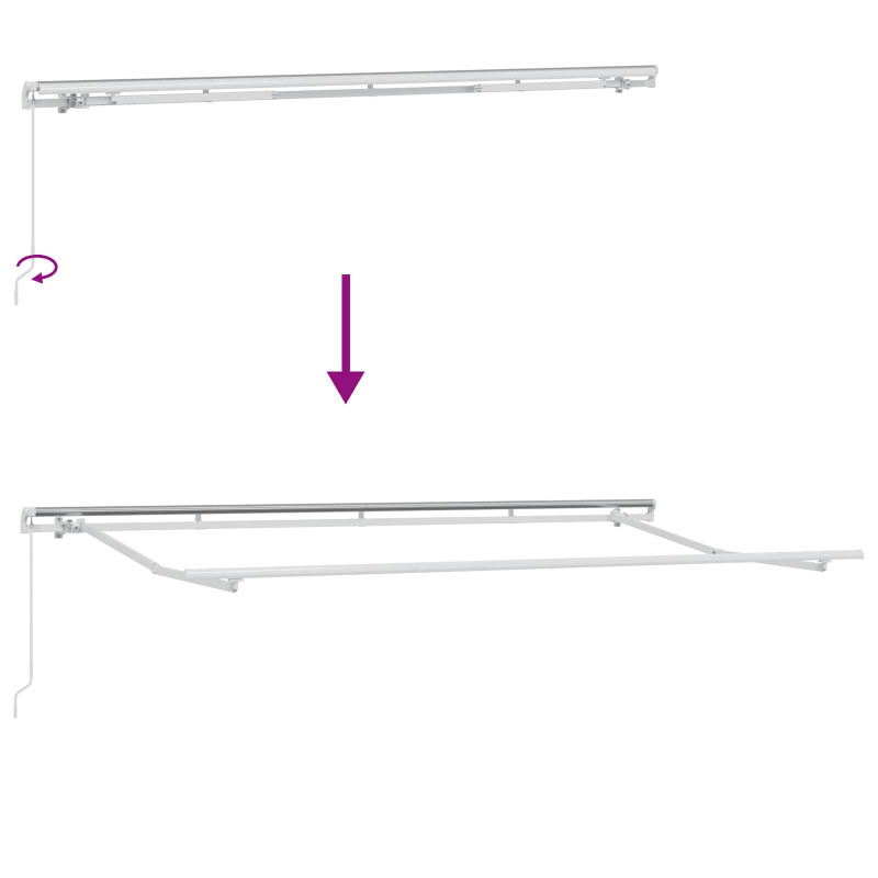 Markiza zwijana Antracyt 400 x 200 cm Poliester i aluminium