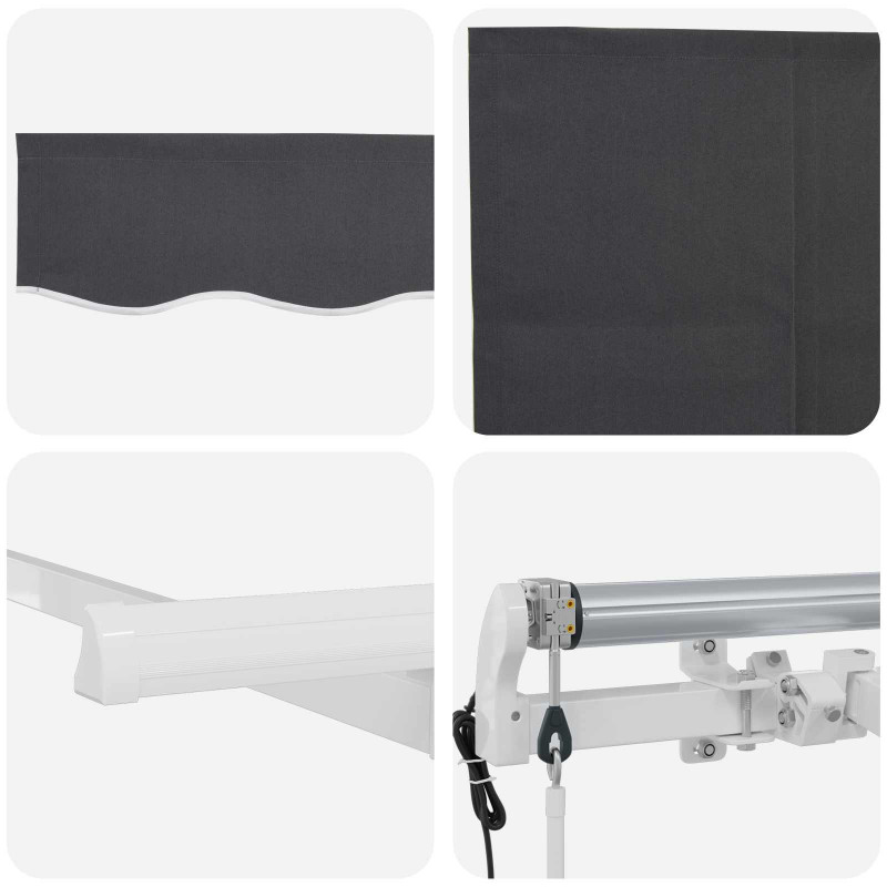 Markiza zwijana Antracyt 400 x 200 cm Poliester i aluminium
