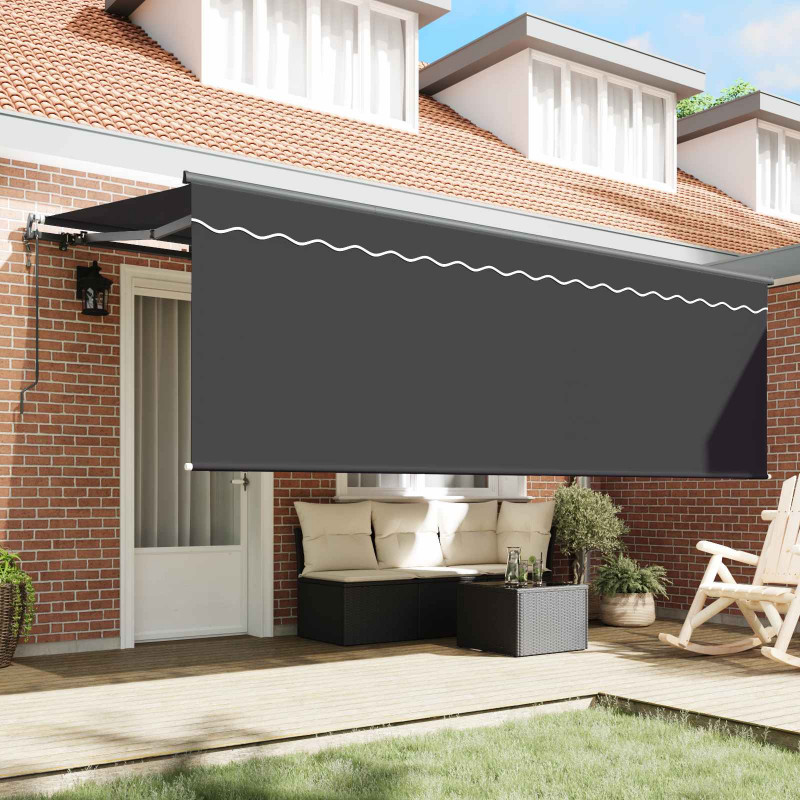 Markiza zwijana Antracyt 400 x 200 cm Poliester i aluminium