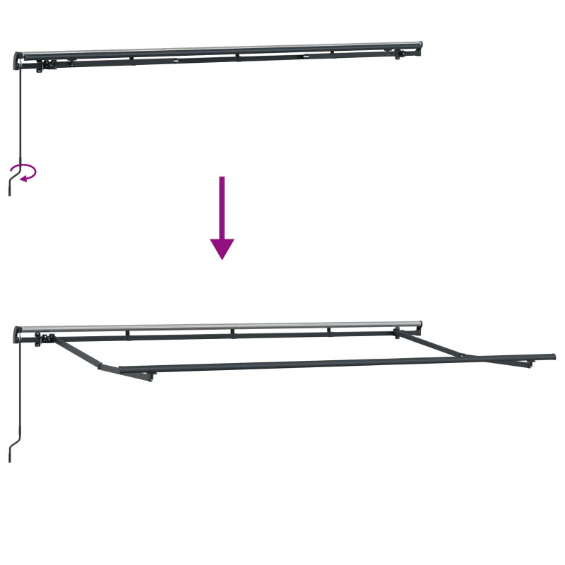 Markiza zwijana bordowy 400 x 200 cm tkanina