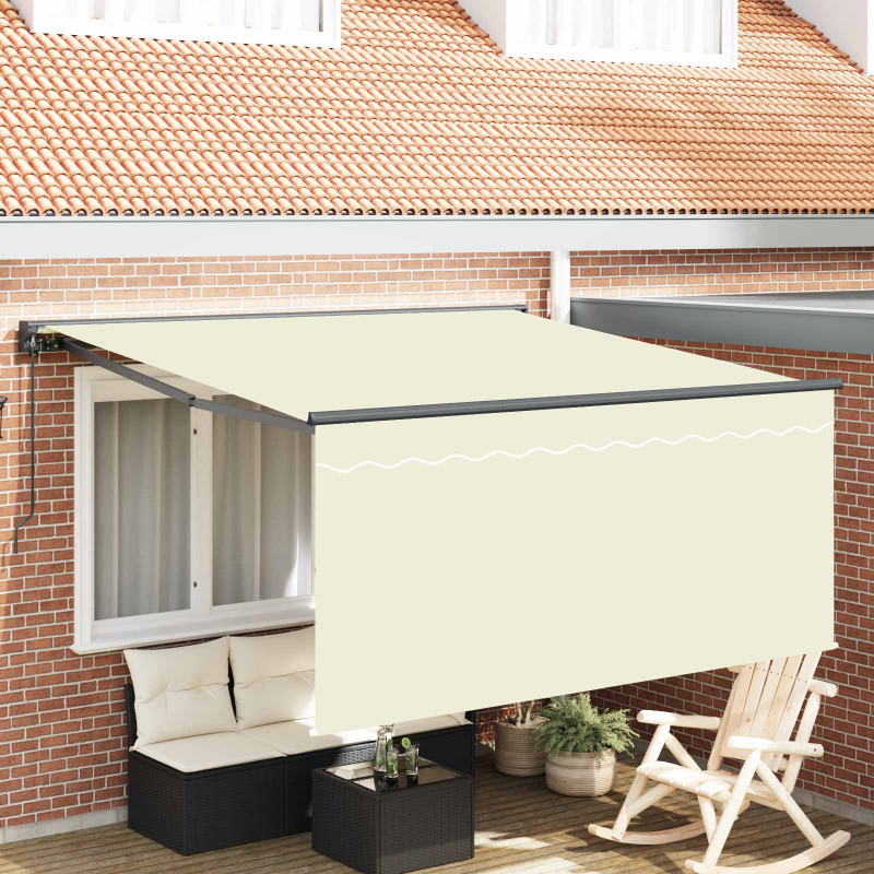 Markiza zwijana Kremowy 300 x 250 cm Poliester i aluminium