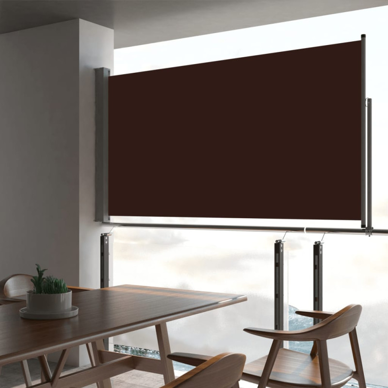 Wysuwana markiza boczna na taras, 160 x 300 cm, brązowa