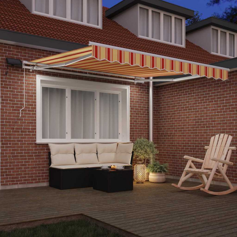 Markiza zwijana Ze LED Lights Żółty i pomarańczowy 300 x 250 cm