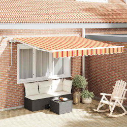 Markiza zwijana Ze LED Lights Żółty i pomarańczowy 300 x 250 cm