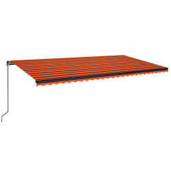 Ręcznie zwijana markiza z LED, 600x350 cm, pomarańczowo-brązowa