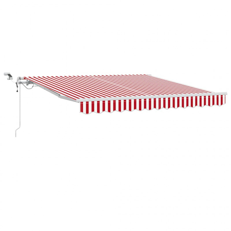 Markiza zwijana Czerwony i Biały 300 x 250 cm Poliester i Metal