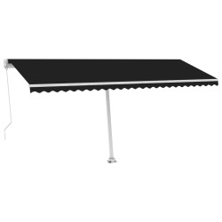 Ręcznie zwijana markiza z LED, 500x350 cm, antracytowa