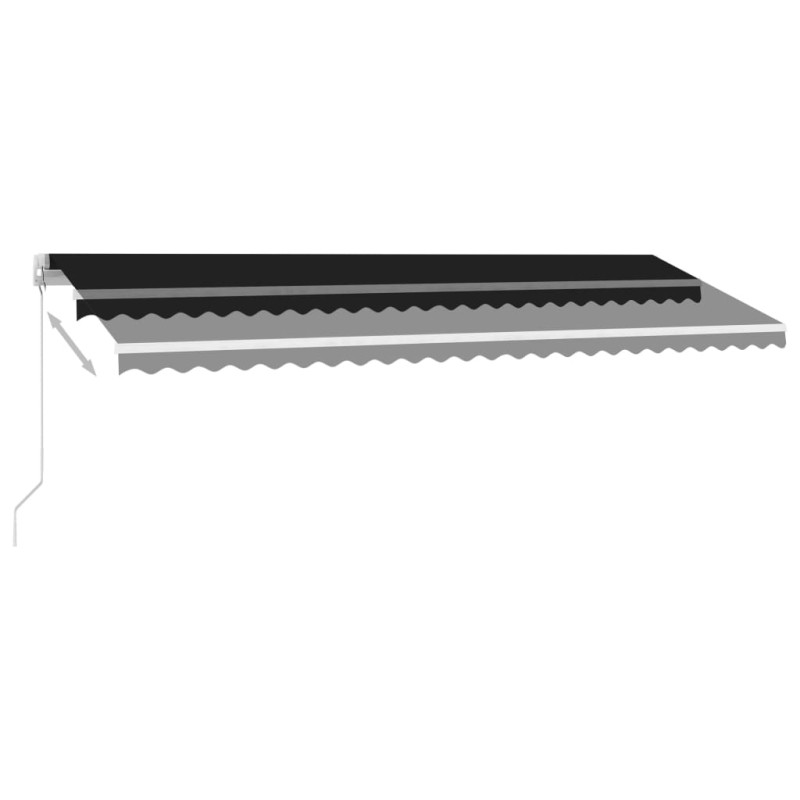 Ręcznie zwijana markiza z LED, 500x350 cm, antracytowa