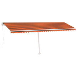 Ręcznie zwijana markiza z LED, 600x350 cm, pomarańczowo-brązowa