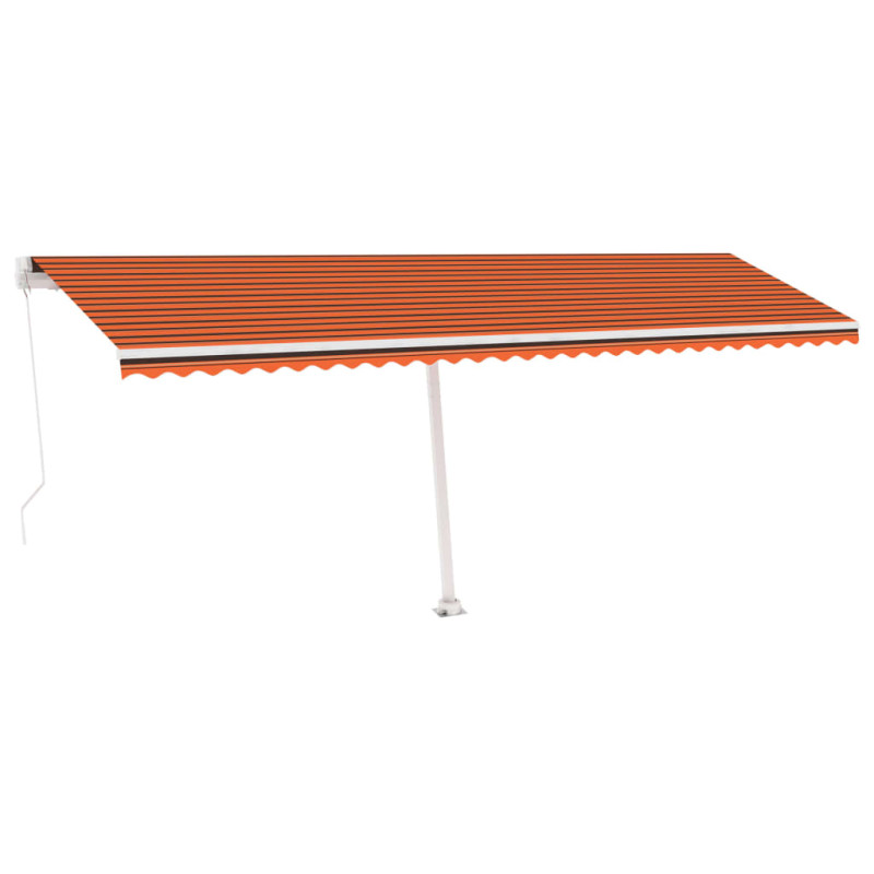 Ręcznie zwijana markiza z LED, 600x350 cm, pomarańczowo-brązowa
