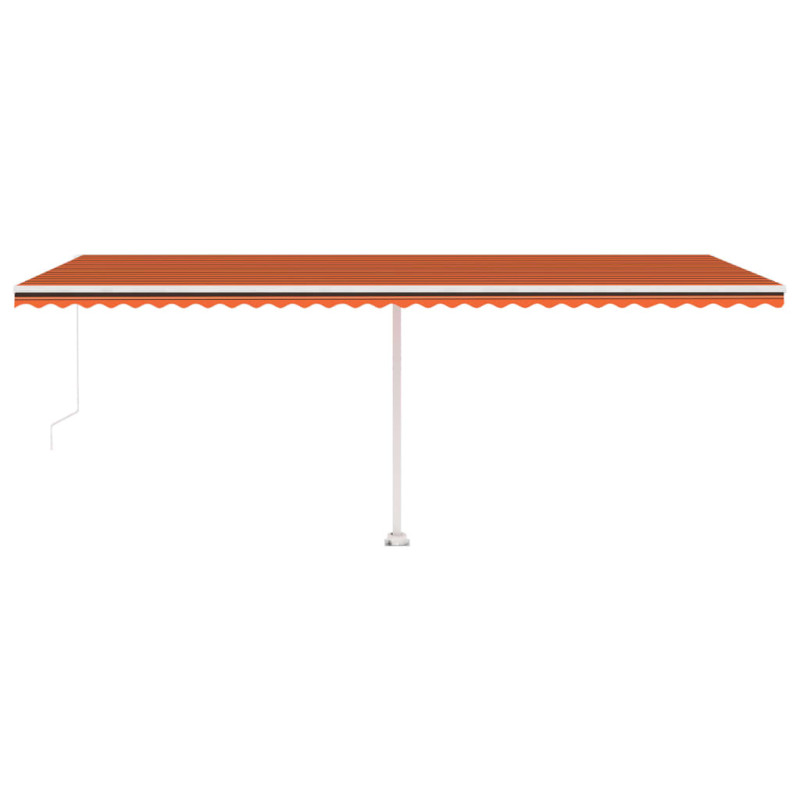 Ręcznie zwijana markiza z LED, 600x350 cm, pomarańczowo-brązowa
