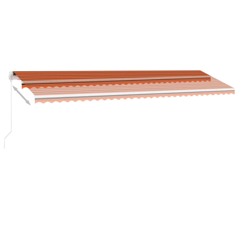 Ręcznie zwijana markiza z LED, 600x350 cm, pomarańczowo-brązowa