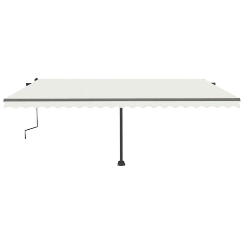 Ręcznie zwijana markiza z LED, 500 x 300 cm, kremowa