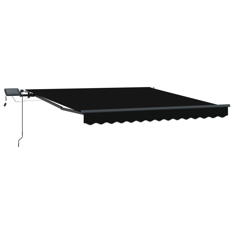 Markiza zwijana Ze LED Lights Czarny 300 x 250 cm tkanina