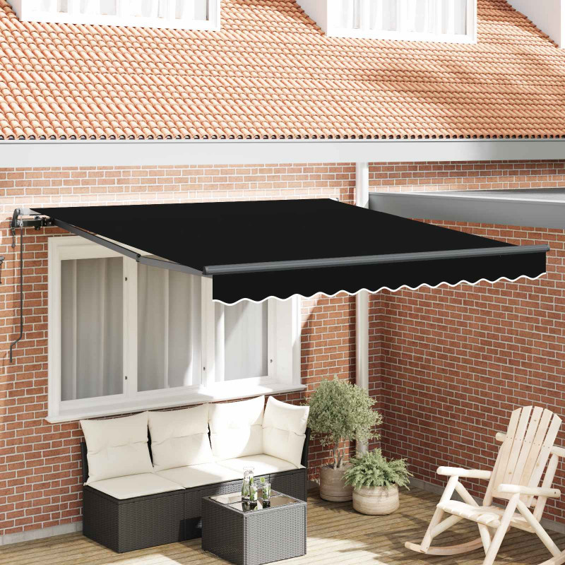 Markiza zwijana Czarny 300 x 250 cm Tkanina i aluminium