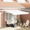 Markiza zwijana Ze LED Lights Biały 300 x 250 cm Tkanina i Stal
