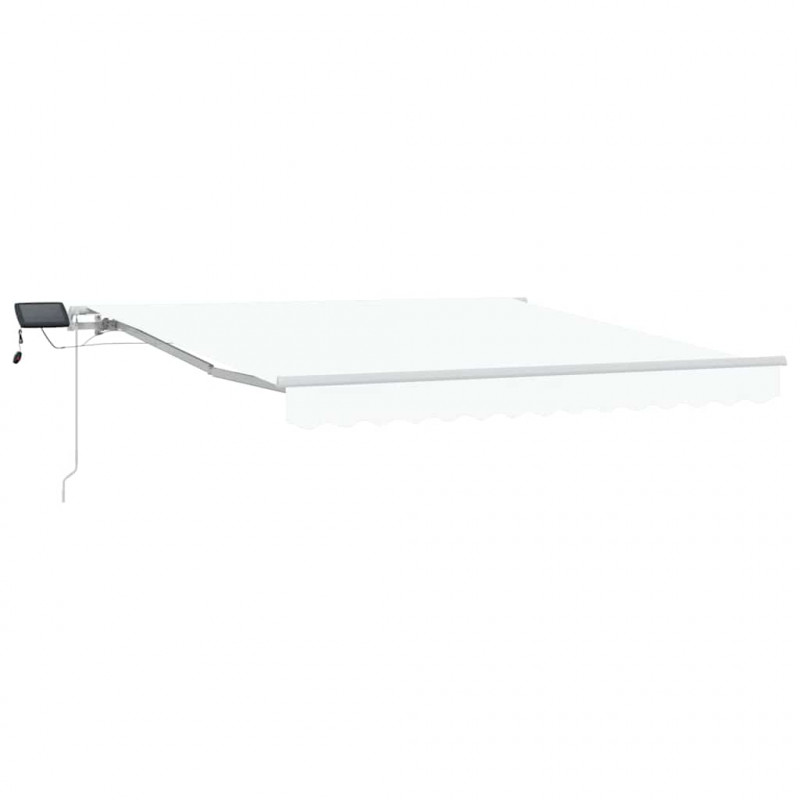 Markiza zwijana Ze LED Lights Biały 300 x 250 cm Tkanina i Stal