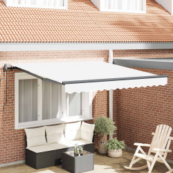 Markiza zwijana Biały 300 x 250 cm Tkanina i aluminium