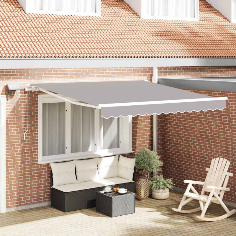 Markiza zwijana Jasnoszary 300 x 250 cm Tkanina i Stal