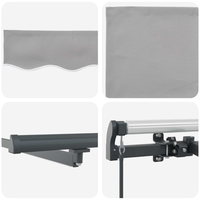 Markiza zwijana Ze LED Lights Jasnoszary 300 x 250 cm tkanina