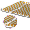 Ręcznie zwijana markiza z LED, 5x3 m, żółto-biała