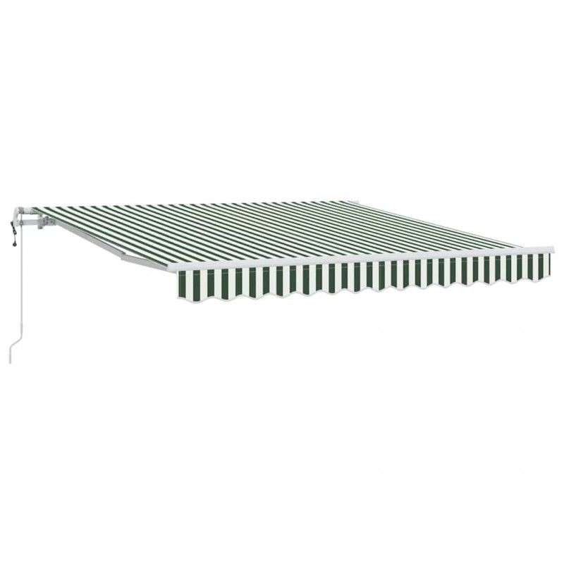 Elektryczna Rozkładana Markiza Zielony i Biały 300 x 250 cm