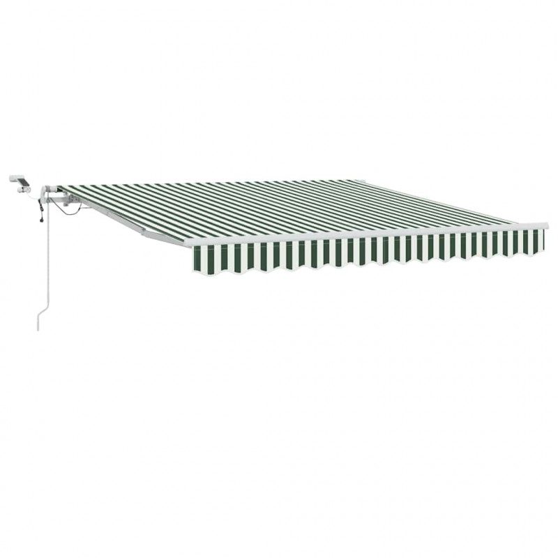 Markiza zwijana Zielony i Biały 300 x 250 cm Poliester i Metal