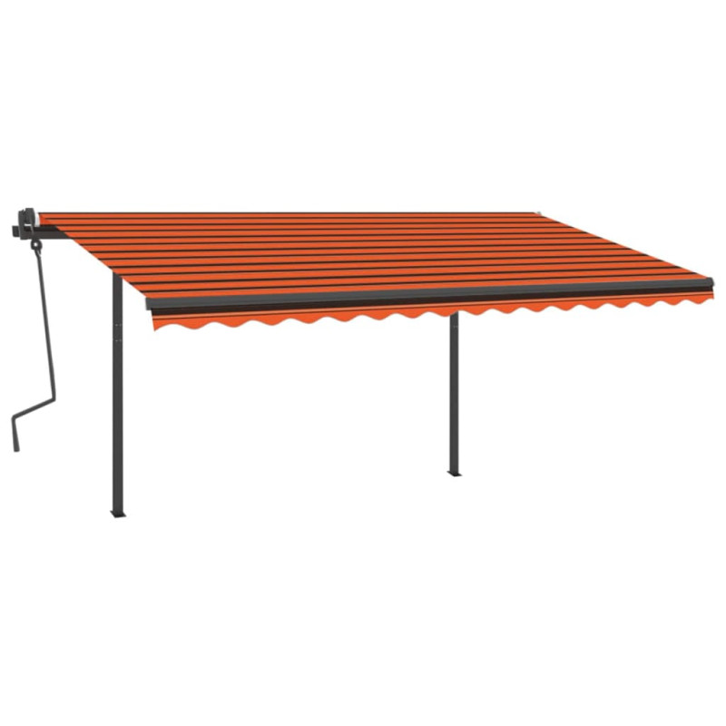 Ręcznie zwijana markiza z LED, 4x3,5 m, pomarańcz-brąz