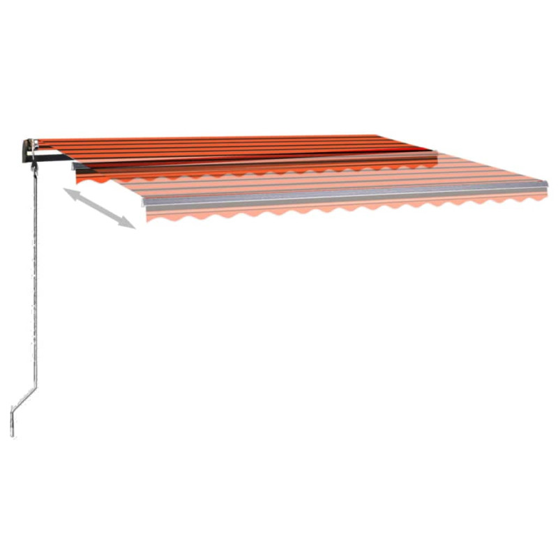 Ręcznie zwijana markiza z LED, 4x3,5 m, pomarańcz-brąz