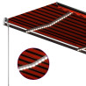 Ręcznie zwijana markiza z LED, 4x3,5 m, pomarańcz-brąz