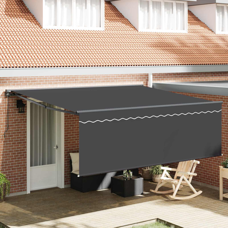 Rama markizy Żółty i Biały 350 x 250 cm Poliester z powłoką PU