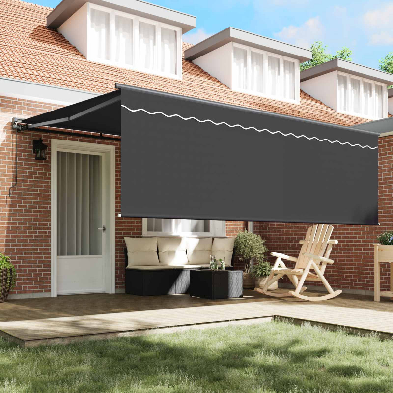 Rama markizy Żółty i Biały 350 x 250 cm Poliester z powłoką PU