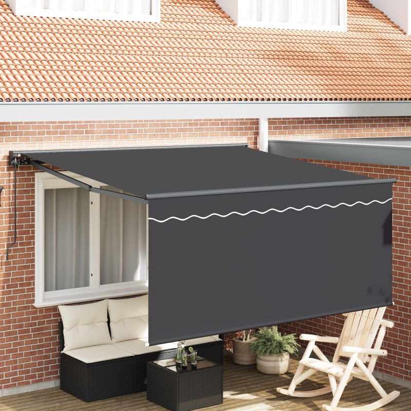 Markiza zwijana Antracyt 350 x 250 cm Poliester i aluminium