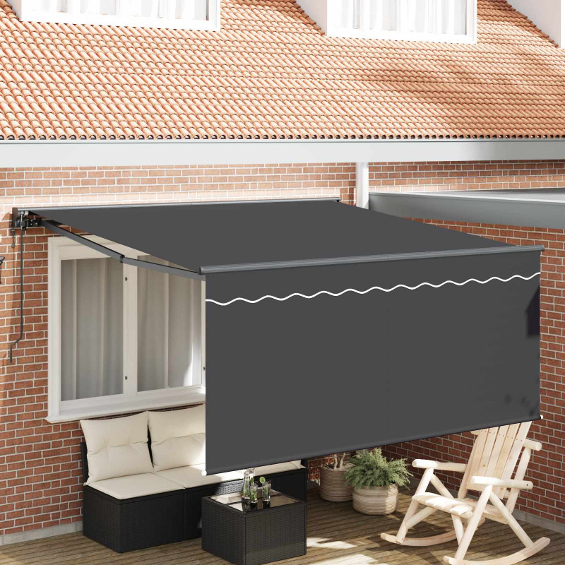 Markiza zwijana Antracyt 350 x 250 cm Poliester i aluminium