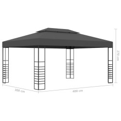 Altana ze sznurem lampek LED, 3x4 m, antracytowa