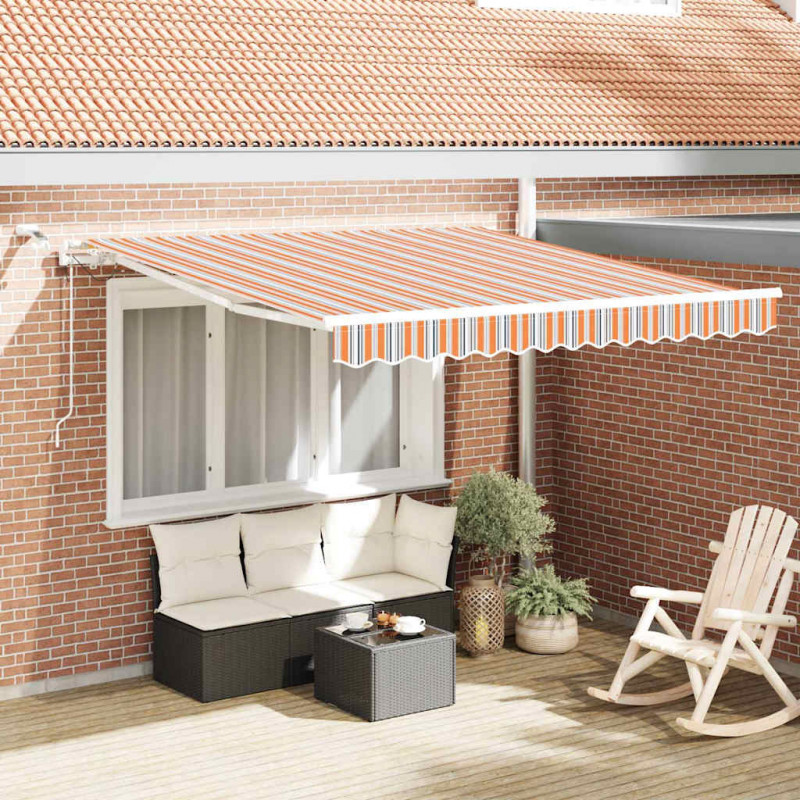 Markiza zwijana Wielokolorowe 350 x 250 cm Poliester i Metal