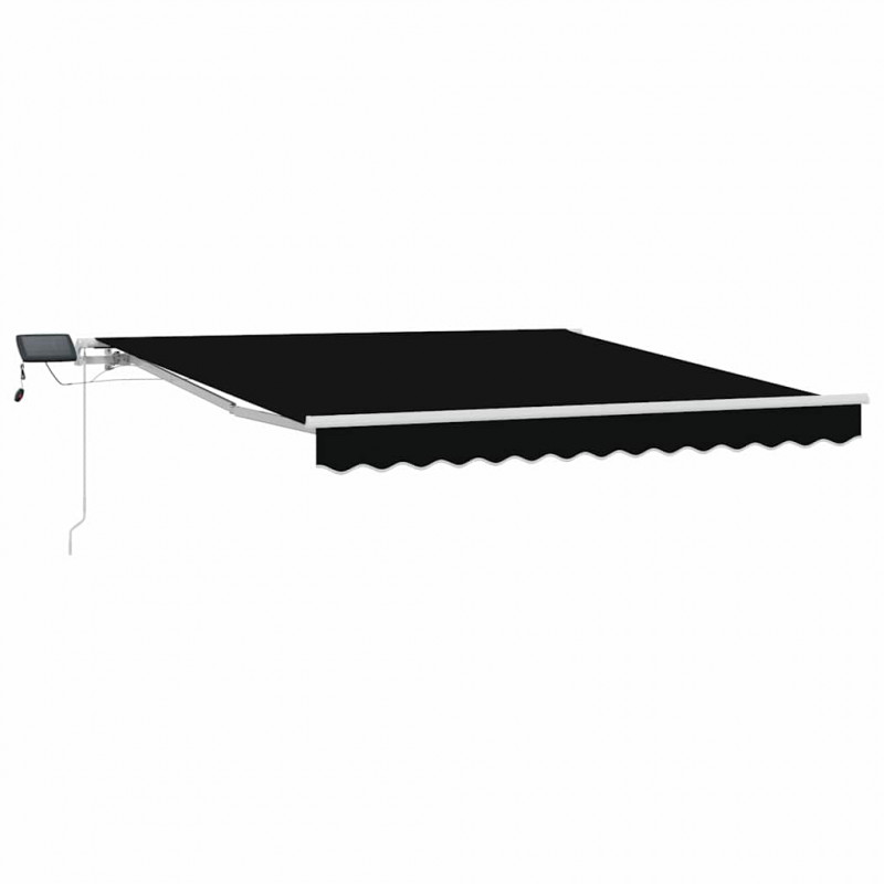 Markiza zwijana Czarny 350 x 250 cm Tkanina i Stal