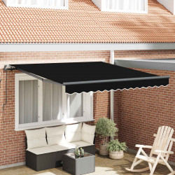 Markiza zwijana Czarny 350 x 250 cm Poliester i Stal