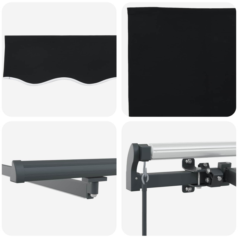 Markiza zwijana Ze LED Lights Czarny 350 x 250 cm tkanina