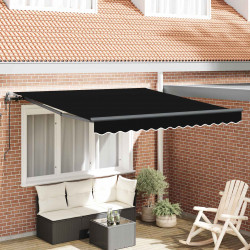 Markiza zwijana Czarny 350 x 250 cm Tkanina i aluminium